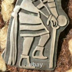 Magnificent Vintage Hopi Sterling Silver Overlay Kachina Pin Native American