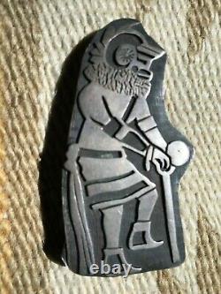 Magnificent Vintage Hopi Sterling Silver Overlay Kachina Pin Native American