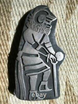 Magnificent Vintage Hopi Sterling Silver Overlay Kachina Pin Native American