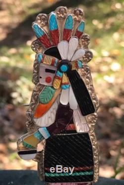 Maiden BUFFALO Dance ZUNI Pin Pendant Eldred Martinez Silver Native Southwest