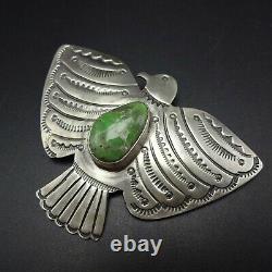 Majestic NAVAJO Sterling Silver GREEN CARICO LAKE Turquoise EAGLE PIN/PENDANT