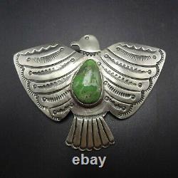 Majestic NAVAJO Sterling Silver GREEN CARICO LAKE Turquoise EAGLE PIN/PENDANT