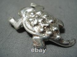 Marvelous Navajo Sterling Silver Toad Pin Native American