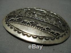 Marvelous Vintage Navajo Sterling Silver Henry Morgan Pin Old
