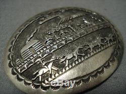 Marvelous Vintage Navajo Sterling Silver Henry Morgan Pin Old