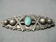 Marvelous Vintage Navajo Turquoise Sterling Silver Pin Native American Old
