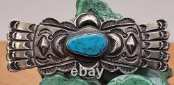Mary Cayatineto Sterling Silver & Turquoise Navajo Brooch pin