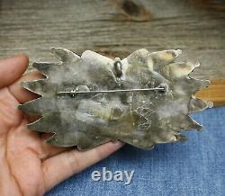 Massive Vintage Native American Sterling Silver Pin Brooch Pendant