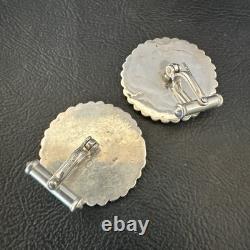 Mens Cuff Links Zuni Blue Lapis Spiny Oyster Kachina Sterling Silver Inlay 20285