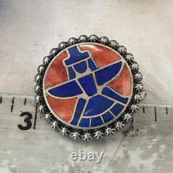 Mens Cuff Links Zuni Blue Lapis Spiny Oyster Kachina Sterling Silver Inlay 20285