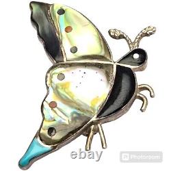 Mesmerizing ZUNI Native American Inlay Butterfly Pendant/Pin by Pasqual Natewa