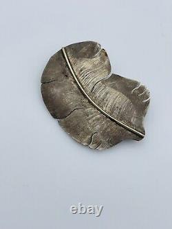 Michael Kirk Navajo Native American Sterling Silver & 14k Gold Feather Pin