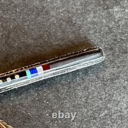 Michael Little Elk Lakota Statement Brooch Sterling Silver Turquoise Abstract L5