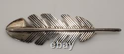 Michael Rogers Paiute Sterling Silver Feather Pin Brooch. 22