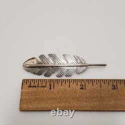 Michael Rogers Paiute Sterling Silver Feather Pin Brooch. 22