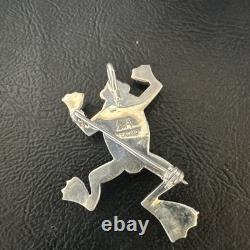 Multicolor Frog Turquoise Navajo Sterling Silver Inlay Pin Pendant 1.5 20231