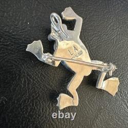 Multicolor Frog Turquoise Navajo Sterling Silver Inlay Pin Pendant 1.5 20231