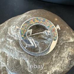 Multicolor Gilson Opal Gecko Lizard Navajo Sterling Silver Pin Pendant 1 20224