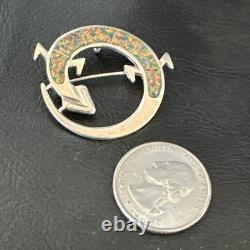 Multicolor Gilson Opal Gecko Lizard Navajo Sterling Silver Pin Pendant 1 20224
