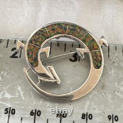 Multicolor Gilson Opal Gecko Lizard Navajo Sterling Silver Pin Pendant 1 20224