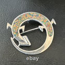 Multicolor Gilson Opal Gecko Lizard Navajo Sterling Silver Pin Pendant 1 20224
