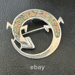 Multicolor Gilson Opal Gecko Lizard Navajo Sterling Silver Pin Pendant 1 20224