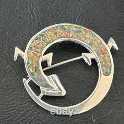 Multicolor Gilson Opal Gecko Lizard Navajo Sterling Silver Pin Pendant 1 20224