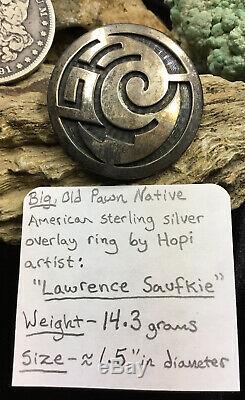 Museum Quality, Hopi Lawrence Saufkie Sterling Silver Pin Pendant, 14.3g