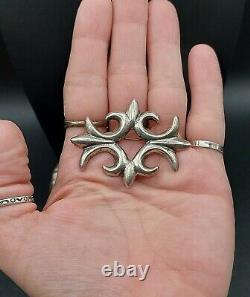 N. TSO Vintage Sterling Silver Sand Cast Brooch Pin Navajo Native Old Pawn