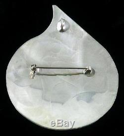 N. W. Coast Native American Hand Carved Sterling Silver Bear Motif Pendant / Pin
