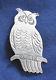 Native American Sterling Silver Stamped Vintage Owl Pin
