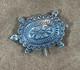 Navajo 925 Silver Vintage Shiny Patterned Turtle Motif Brooch Pin Signed Nl