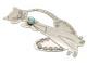 Navajo 925 Sterling Silver Vintage Cunning Turquoise Cat Brooch Pin Bp10369