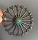 Navajo Mc Martha Cayatineto Huge Sandcast Sterling Turquoise Flower Pendant Pin