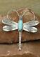 Navajo-sterling Silver & Turquoise Dragonfly Pin By Harris Joe Native American