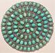 Navajo Sterling Silver & Turquoise Giant 1960`s Brooch, Signed Btc / Nav