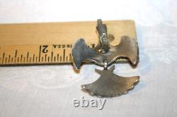 NAVAJO TOMMY SINGER SIGNED Tc TURQUOISE STERLING SILVER PEYOTE BIRD LAPEL PIN