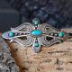 Navajo-turquoise & Sterling Silver Pin By Lee Charley-native American