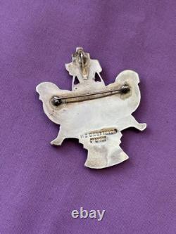 Native Am. Zuni HE Cellicion Knifewing Brooch/Pendant Turquiose MOP Onyx. 925