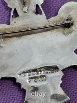 Native Am. Zuni HE Cellicion Knifewing Brooch/Pendant Turquiose MOP Onyx. 925