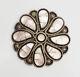 Native American 925 Silver Abalone Flower Pin Pendant Faye Lowsayatee Zuni