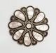 Native American 925 Silver Abalone Flower Pin Pendant Faye Lowsayatee Zuni