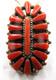 Native American Artist Signed Sterling Silver Petite Point Coral Pin/pendant