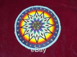 Native American Beaded Madalion pin leather back