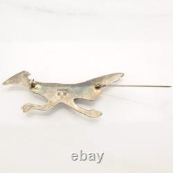 Native American Bird Turquoise Sterling Silver Brooch