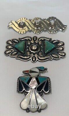 Native American Brooch Mixed Lot Set