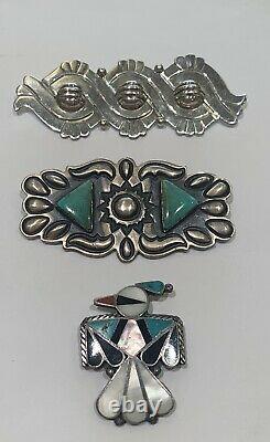 Native American Brooch Mixed Lot Set