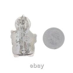 Native American Carol Felley Navajo Storyteller Convert Brooch/Pendant 925 Pin