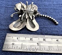 Native American Dragonfly Pin Silver Spiney Oyster Cabochon