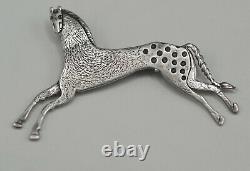 Native American Frank Salcido Appaloosa Horse Pin Brooch Sterling Sfp Navajo